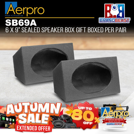 Aerpro SB69A Sealed Enclosure 6 x 9" Speaker Box - Gift Boxed Per Pair