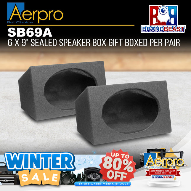Aerpro SB69A Sealed Enclosure 6 x 9" Speaker Box - Gift Boxed Per Pair