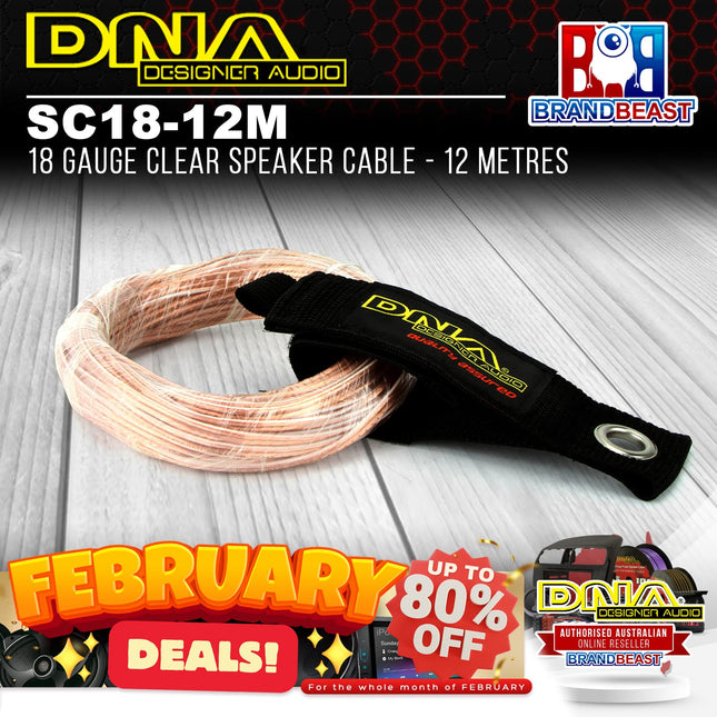 DNA SC18-12M 18 Gauge Clear Speaker Cable - 12 Metres