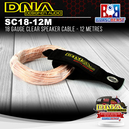 DNA SC18-12M 18 Gauge Clear Speaker Cable - 12 Metres