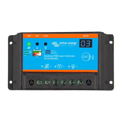 Victron Energy SCC010020020 Blue Solar Charge Controller PWM-Light 12/24V-20A