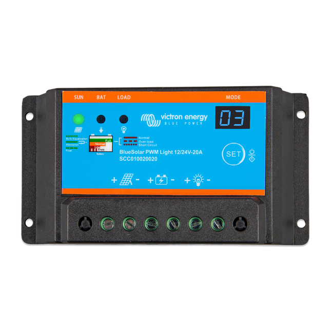 Victron Energy SCC010020020 Blue Solar Charge Controller PWM-Light 12/24V-20A