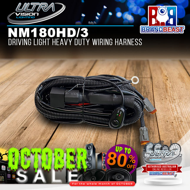 Ultra Vision Lighting NM180HD/3 Driving Light Heavy Duty Wiring Harness