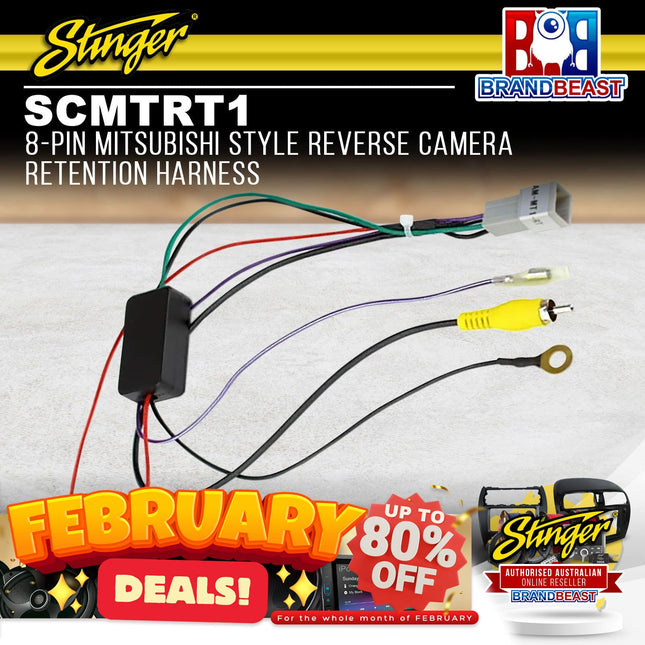 Stinger SCMTRT1 8-Pin Reverse Camera Retention Harness To Suit Mitsubishi