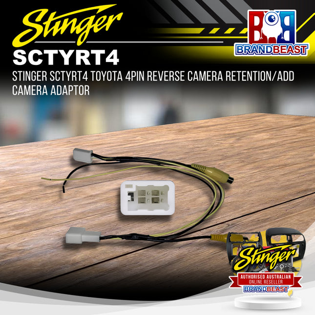 Stinger SCTYRT4 Toyota 4PIN Reverse Camera Retention/Add Camera Adaptor