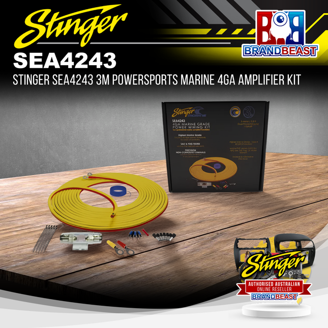 Stinger SEA4243 3M PowerSports Marine 4GA Amplifier Kit
