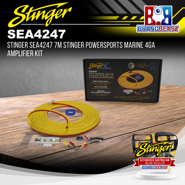 Stinger SEA4247 7M Stinger PowerSports Marine 4GA Amplifier Kit