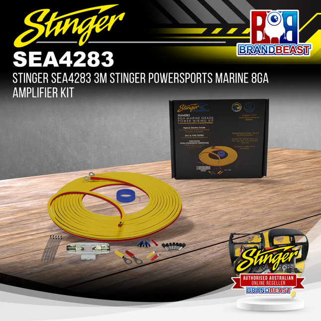 Stinger SEA4283 3M Stinger PowerSports Marine 8GA Amplifier Kit