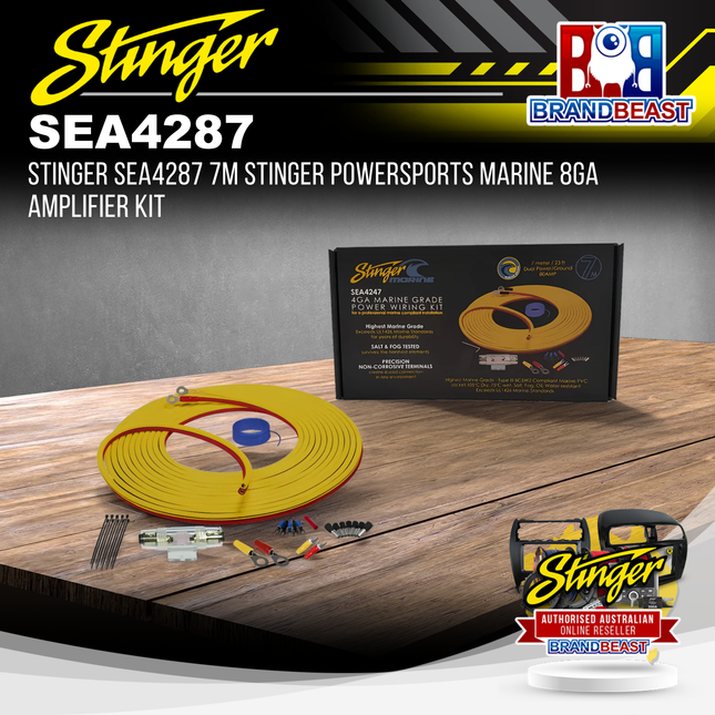 Stinger SEA4287 7m Stinger PowerSports Marine 8GA Amplifier Kit