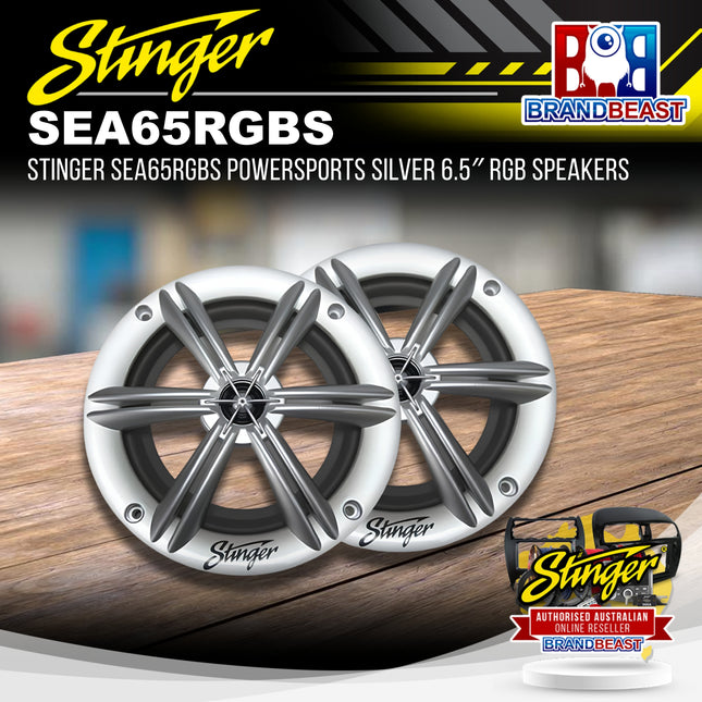 Stinger SEA65RGBS PowerSports Silver 6.5" RGB Speakers
