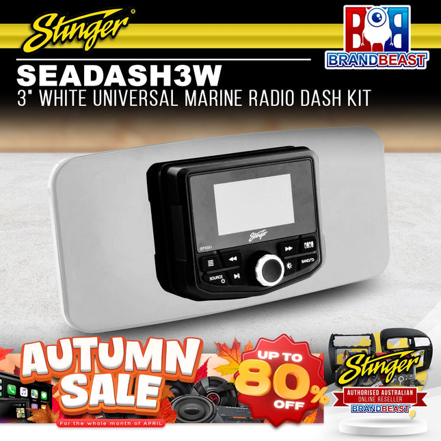 Stinger SEADASH3W 3" Black Universal Marine Radio Dash Kit