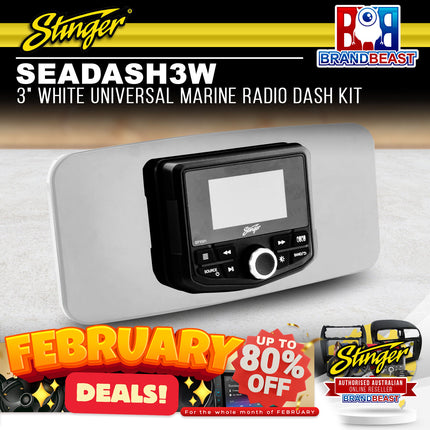 Stinger SEADASH3W 3‚Ä≥ Black Universal Marine Radio Dash Kit