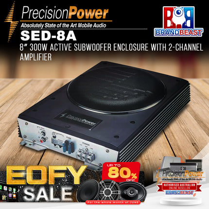 Precision Power SED-8A 8" 300W Active Subwoofer Enclosure with 2-Channel Amplifier
