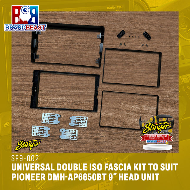 Stinger SF9-002 Universal Double ISO Fascia Kit to Suit Pioneer DMH-AP6650BT 9″ Head Unit