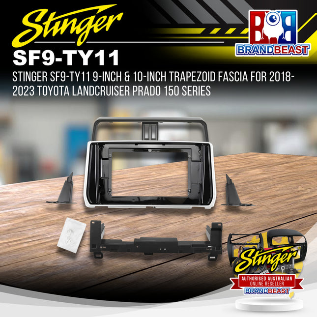 STINGER SF9-TY11 9-Inch & 10-Inch Trapezoid Fascia for 2018-2023 Toyota LandCruiser Prado 150 Series