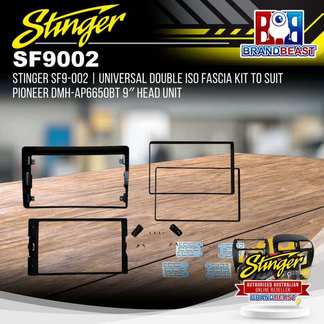 Stinger SF9-002 Universal Double ISO Fascia Kit to Suit Pioneer DMH-AP6650BT 9″ Head Unit