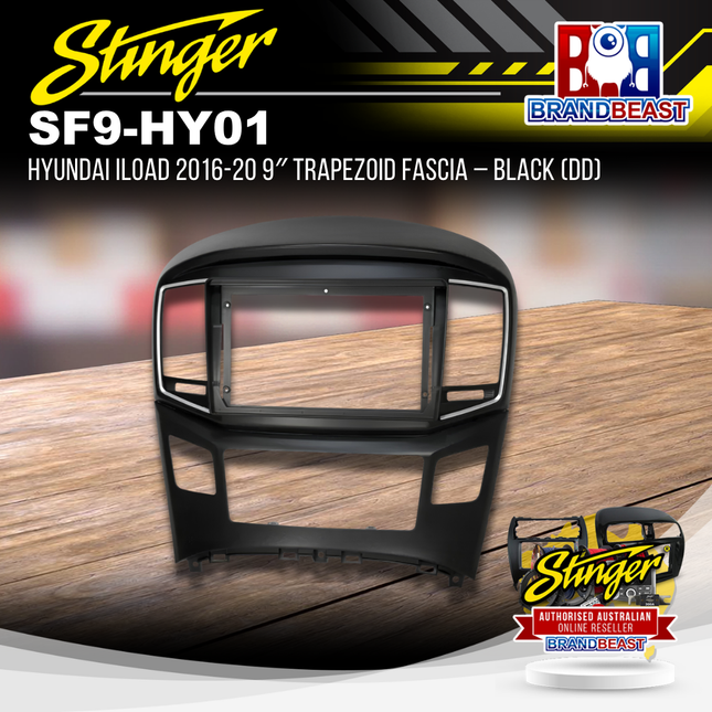 Stinger SF9-HY01 Hyundai iLoad/iMax 2016-2020 9 Inch Trapezoid Head Unit Fascia Black