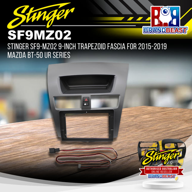 STINGER SF9-MZ02 9-Inch Trapezoid Fascia for 2015-2019 Mazda BT-50 UR Series