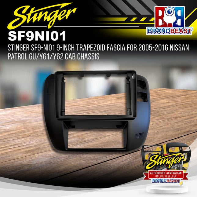 STINGER  SF9-NI01 9-Inch Trapezoid Fascia for 2005-2016 Nissan Patrol GU/Y61/Y62 Cab Chassis