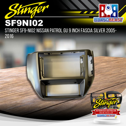 STINGER SF9-NI02 Nissan Patrol GU 9 Inch Fascia Silver 2005-2016