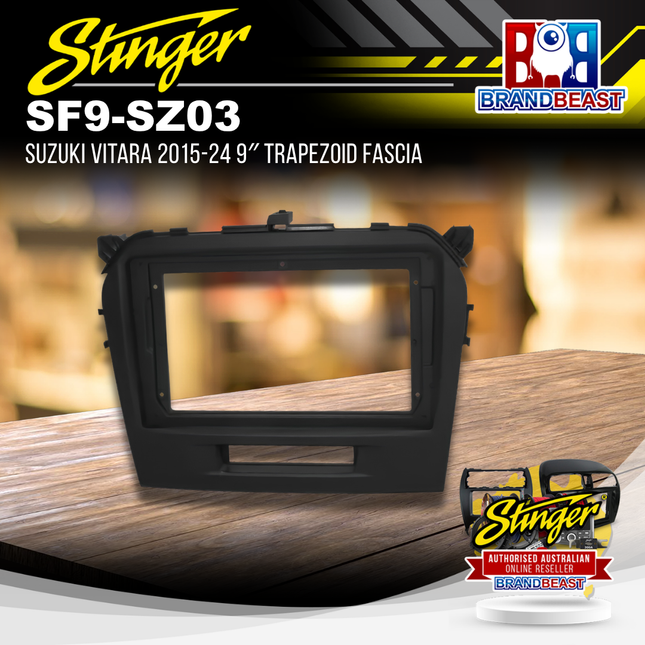 Stinger SF9-SZ03 Suzuki Vitara 2015-2024 9 Inch Trapezoid Head Unit Fascia