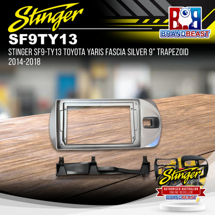 Stinger SF9-TY13 Toyota Yaris Fascia Silver 9" Trapezoid 2014-2018