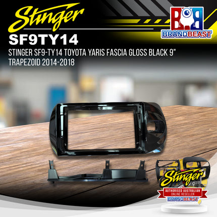 Stinger SF9-TY14 Toyota Yaris Fascia Gloss Black 9" Trapezoid 2014-2018