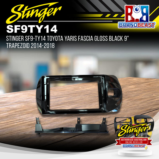 Stinger SF9-TY14 Toyota Yaris Fascia Gloss Black 9" Trapezoid 2014-2018