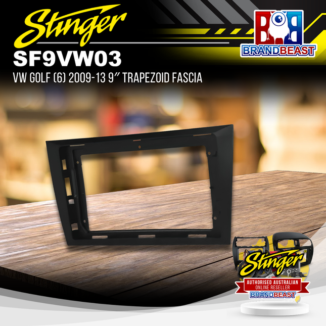 Stinger SF9-VW03 Volkswagen Golf MK6 2009-2013 9 Inch Trapezoid Head Unit Fascia