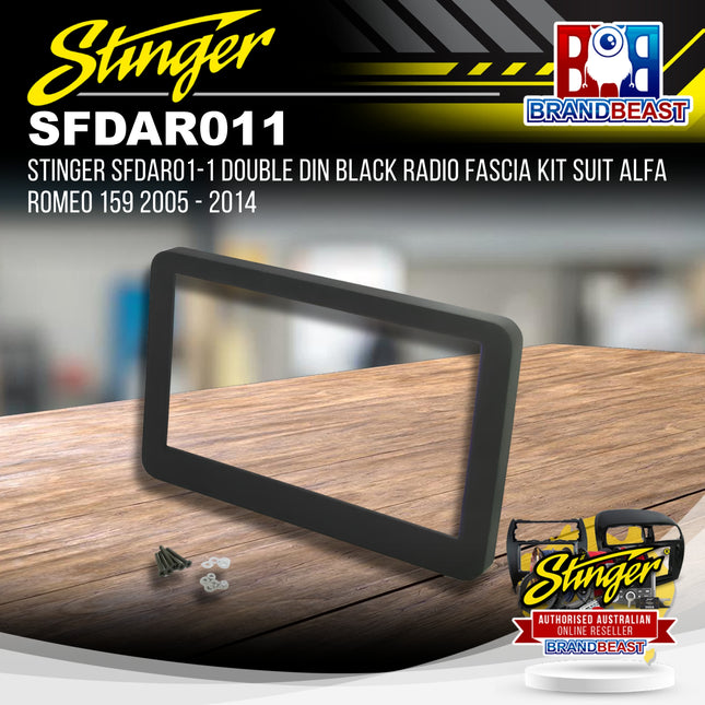 Stinger SFDAR01-1 Double DIN Black Radio Fascia Kit Suit Alfa Romeo 2005 - 2014