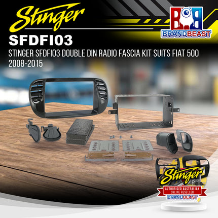 Stinger SFDFI03 Double DIN Radio Fascia Kit Suits Fiat 500 2008-2015