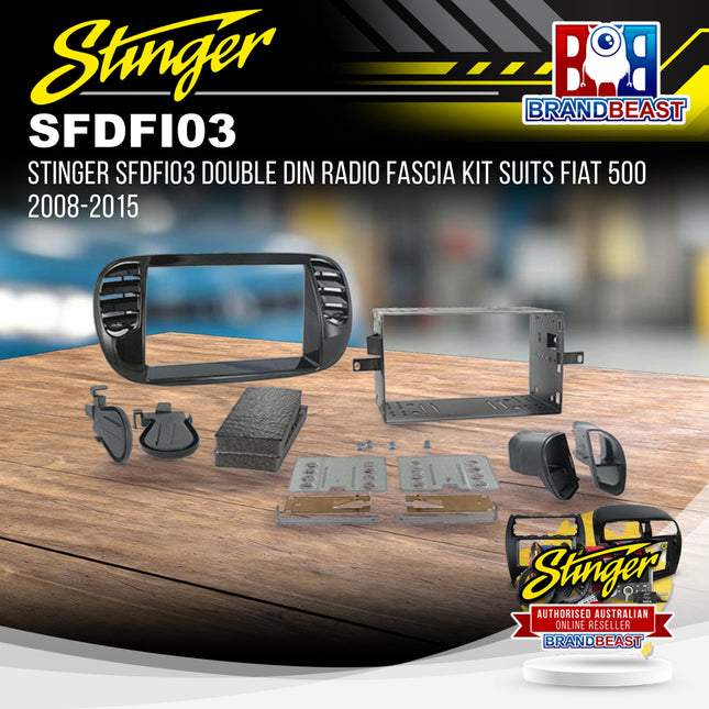 Stinger SFDFI03 Double DIN Radio Fascia Kit Suits Fiat 500 2008-2015