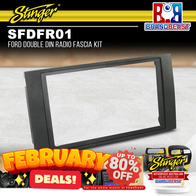 Stinger SFDFR01 Double DIN Radio Fascia Kit To Suit Ford Fiesta/Kuga 2006-2013