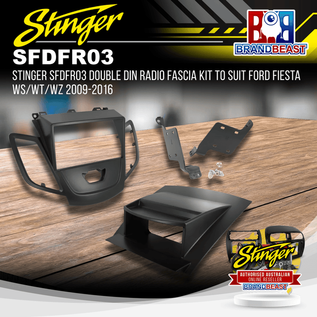 Stinger SFDFR03 Double DIN Radio Fascia Kit For Ford Fiesta WS/WT/WZ 2009-2016