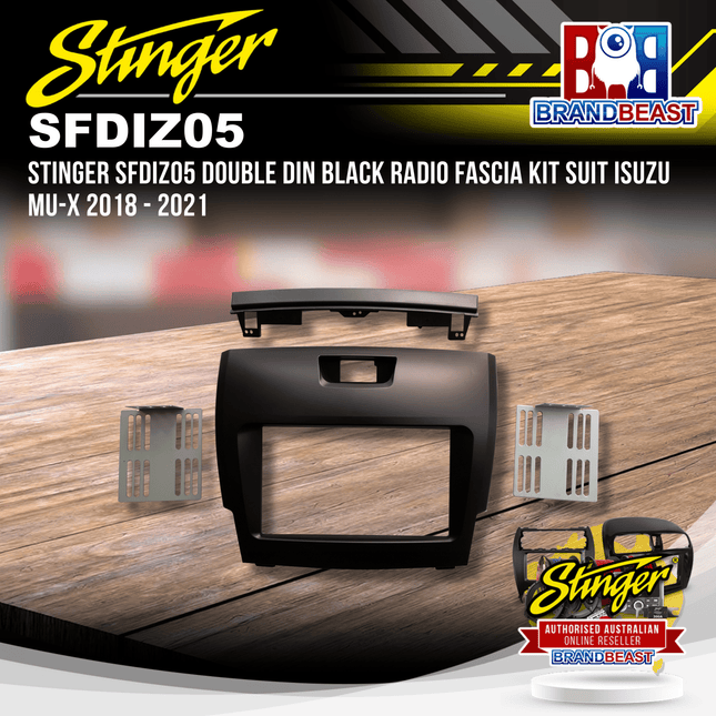 Stinger SFDIZ05 Double DIN Black Radio Fascia Kit Suit Isuzu MU-X 2018 - 2021