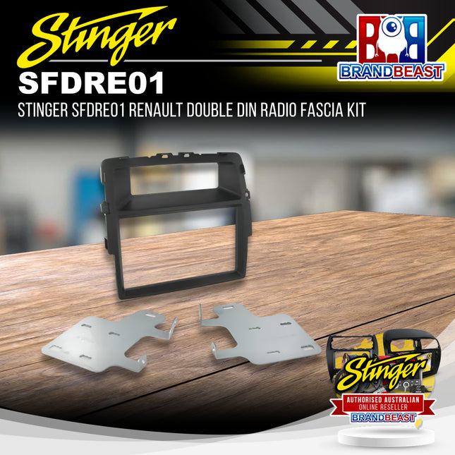 Stinger SFDRE01 Renault Double DIN Radio Fascia Kit