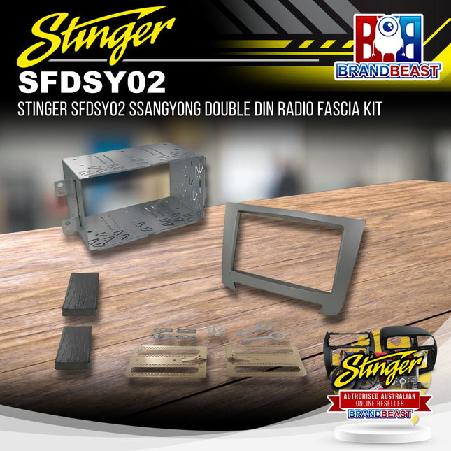 Stinger SFDSY02 Ssangyong Double DIN Radio Fascia Kit