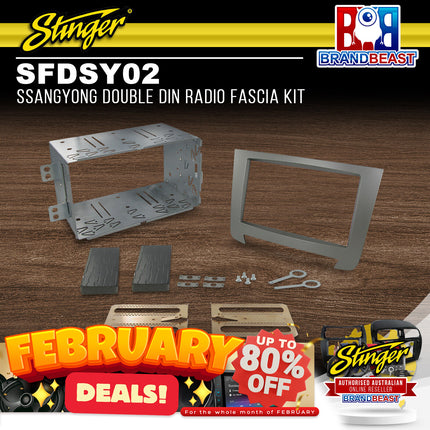 Stinger SFDSY02 Ssangyong Double DIN Radio Fascia Kit