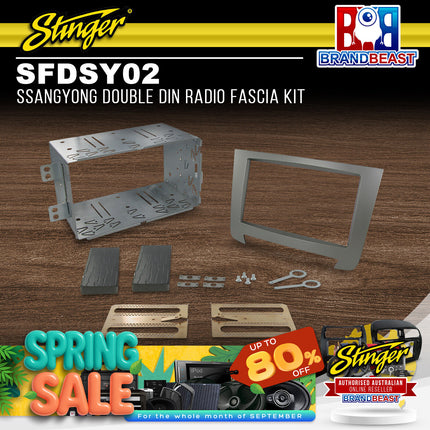 Stinger SFDSY02 Ssangyong Double DIN Radio Fascia Kit