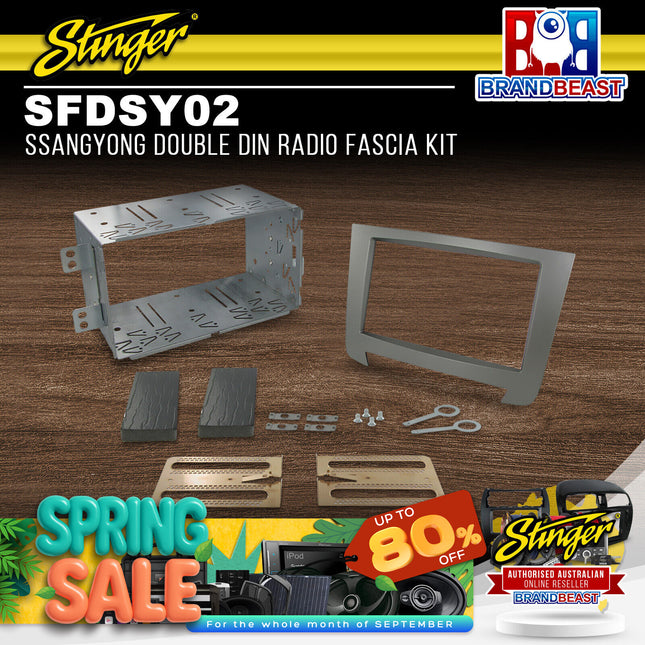 Stinger SFDSY02 Ssangyong Double DIN Radio Fascia Kit