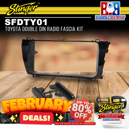 Stinger SFDTY01 Double DIN Radio Fascia Kit To Suit Toyota