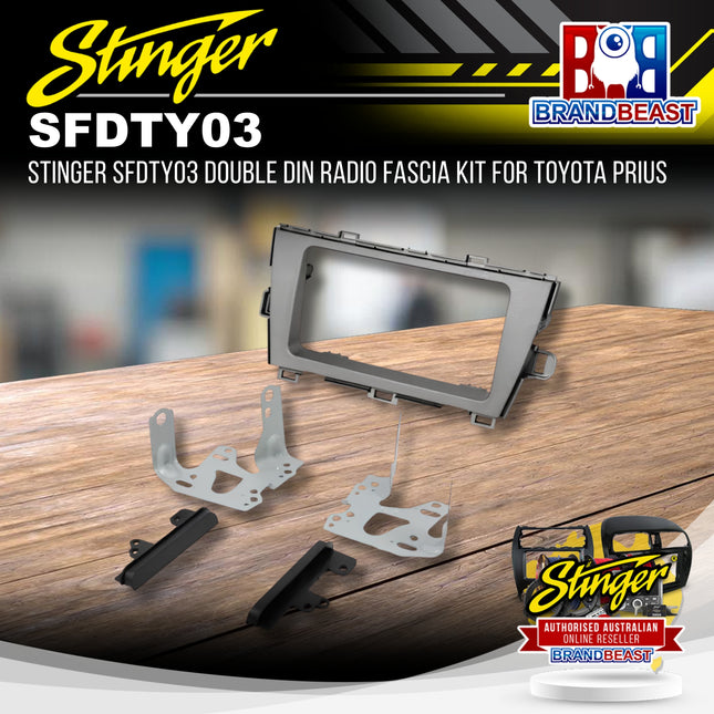 Stinger SFDTY03 Double DIN Radio Fascia Kit for Toyota Prius