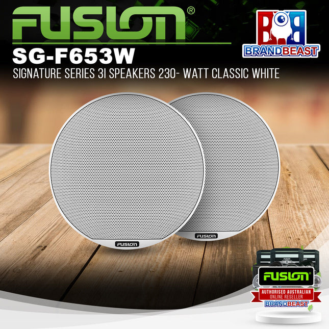 Fusion SG-F653W Signature Series 3i 6.5" 230W Coaxial Marine Speakers - White