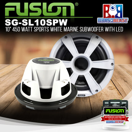 Fusion SG-SL10SPW - 10" 450 Watt Sports White Marine Subwoofer with LEDs