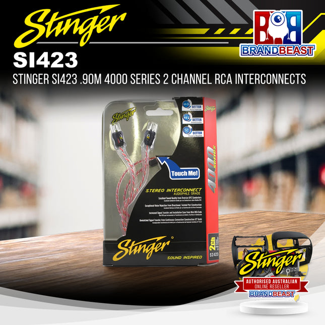 Stinger SI423 .90m 4000 Series 2 Channel RCA Interconnects