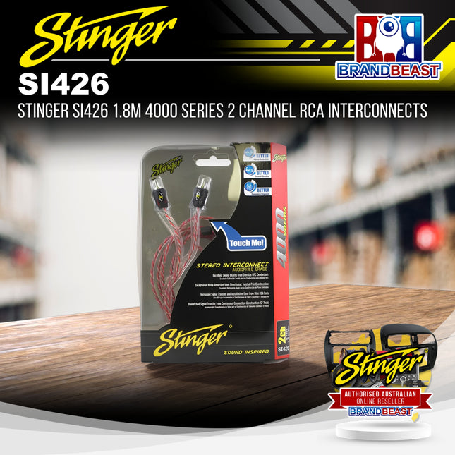 Stinger SI426 6ft 2-Channel 4000 Series RCA Interconnect Cable