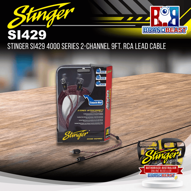 Stinger SI429 4000 Series 2-Channel 9Ft. RCA Lead Cable