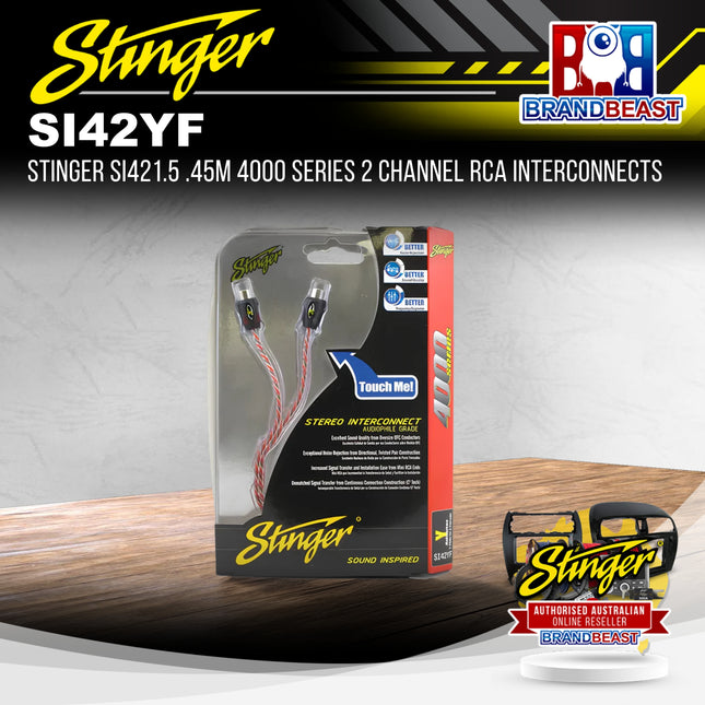 Stinger SI42YF 2-Channel 4000 Series 2 Female To 1 Male RCA Y-Adapter Cable
