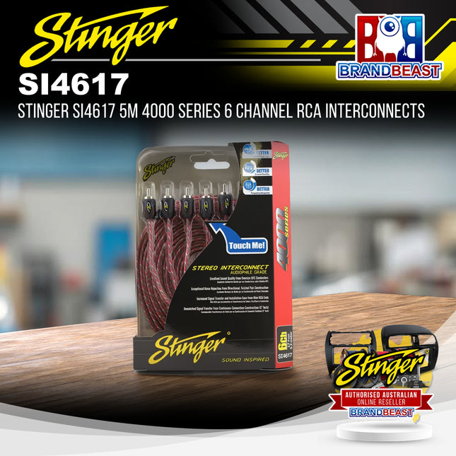 Stinger SI4617 5M 4000 Series 6 Channel RCA Interconnects