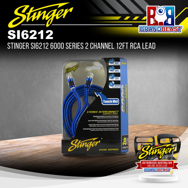 Stinger SI6212 6000 Series 2 Channel 12ft RCA Lead